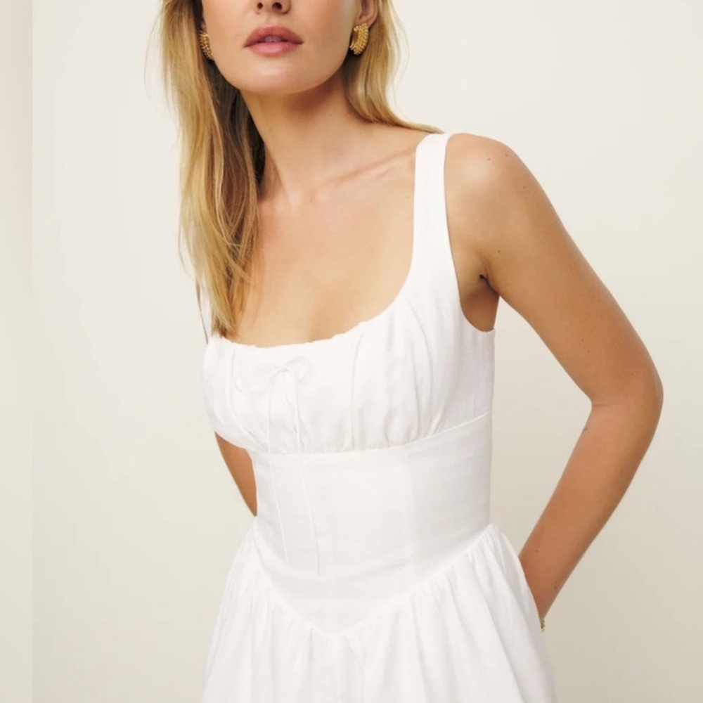 Reformation Daria linen White Dress
